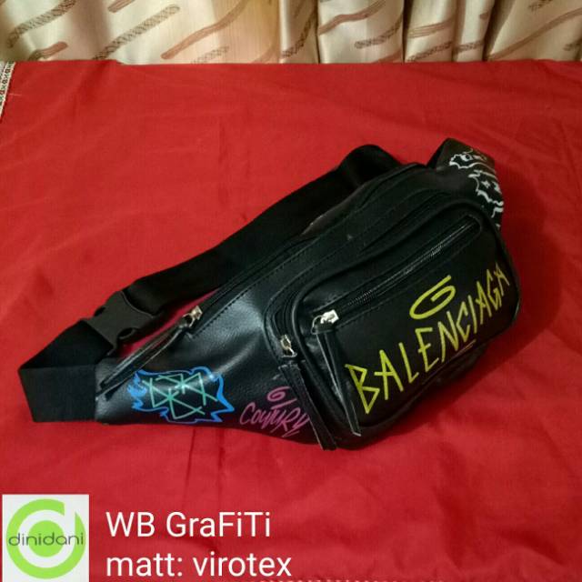 BALENCIAGA Balanciaga rame Graffiti Waistbag