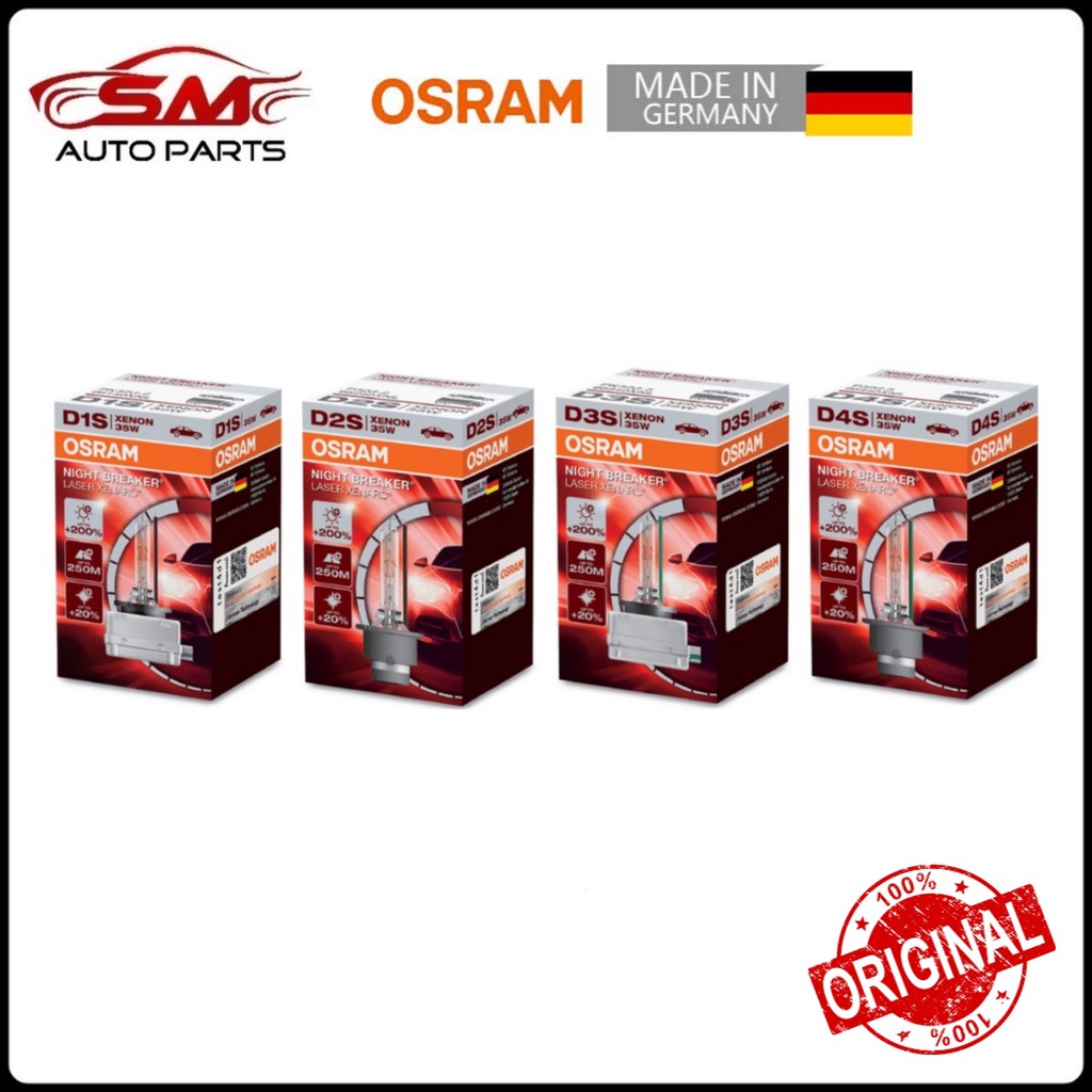 Original Osram Xenarc Night Breaker Laser HID Bulb ( D1S D2S D3S D4S ...