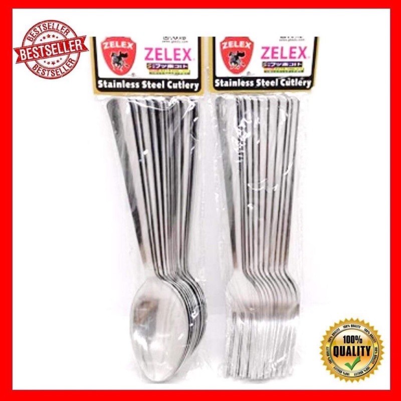 Zelex / Toffi / WCF Sudu dan Garfu 12 pcs / Fork and spoon 12 pcs High ...