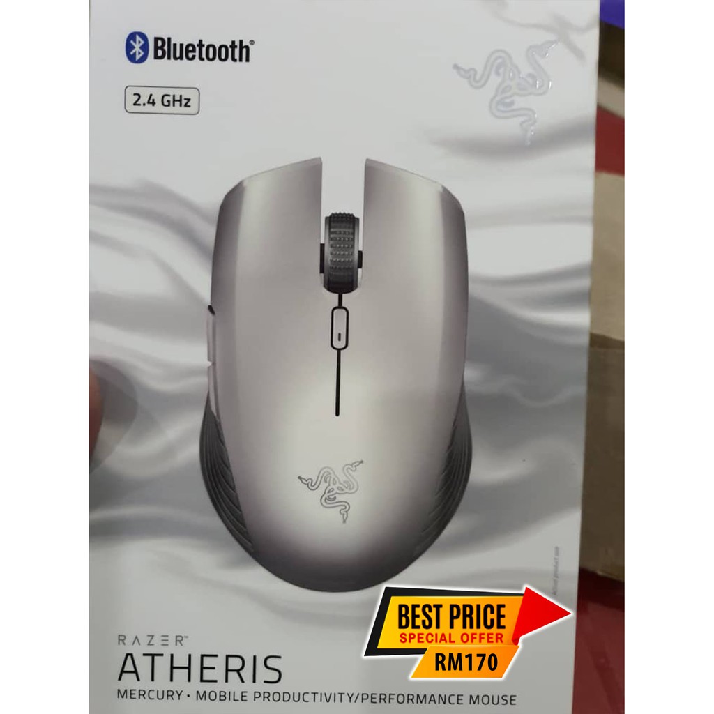 RAZER Atheris Wireless Mouse - Mercury White (Ready Stock) | Shopee ...