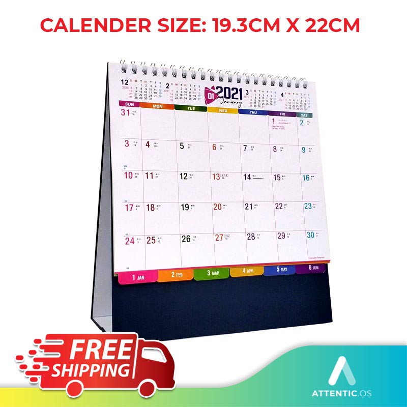 Office Table Calendar 2021 / Memo / To do list / Color Index / Kalendar ...