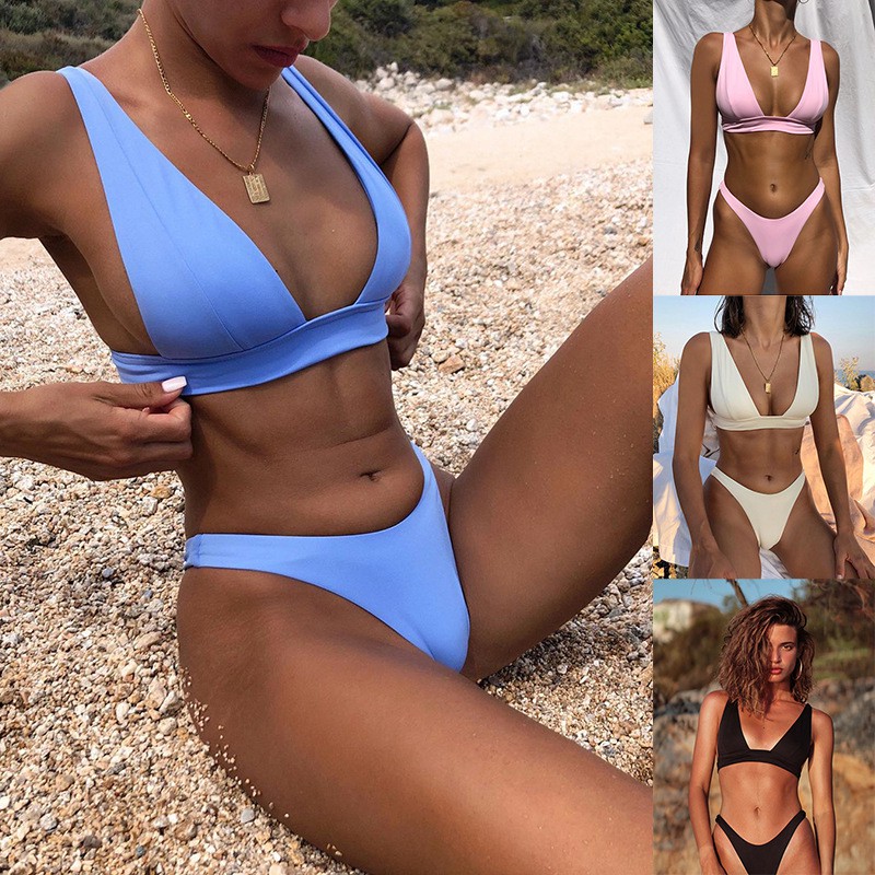 Women Bandage Bikini Top Push-up Padded Bra Bralette Swimsuit