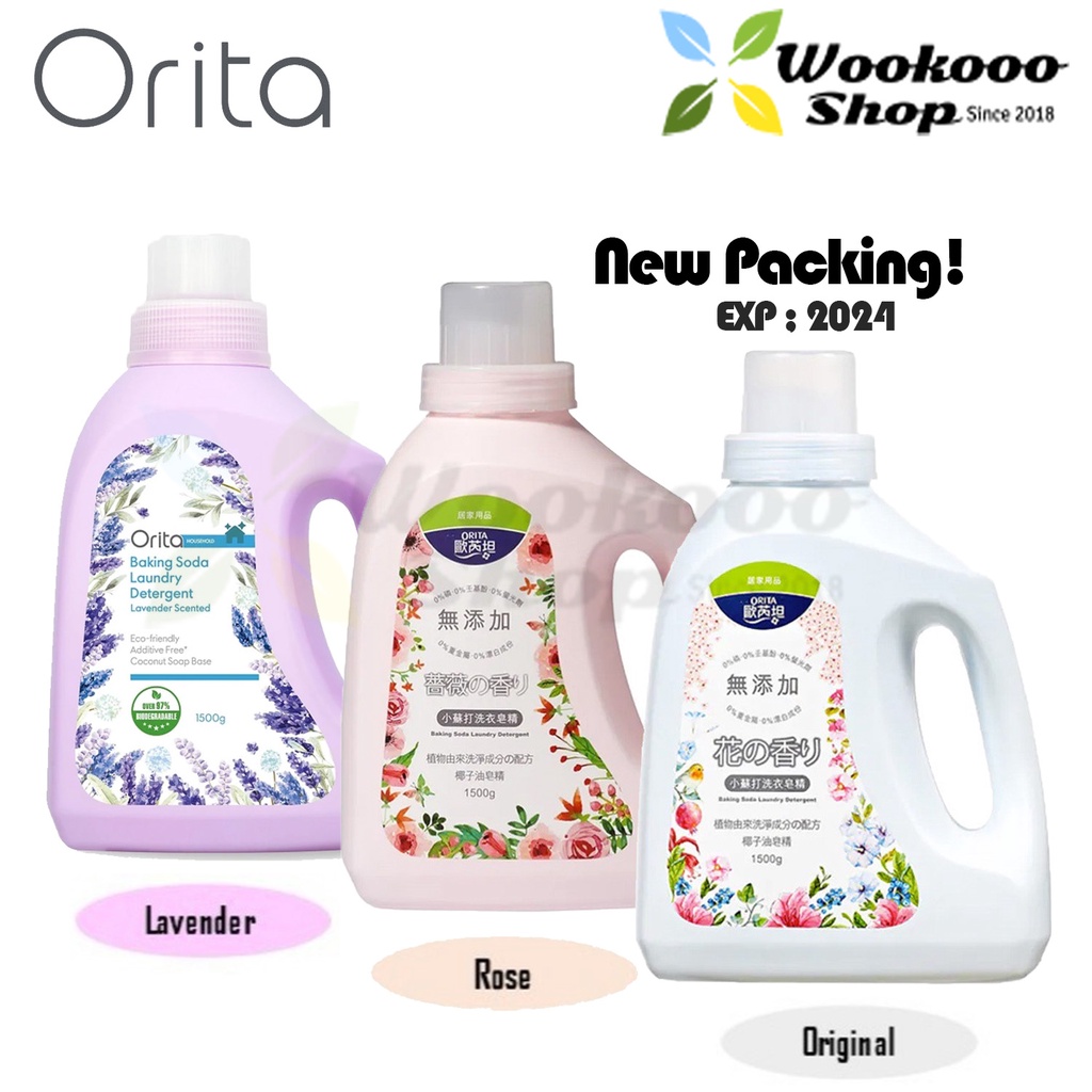 New Stock!!! Orita Baking Soda Laundry Detergent 1.5kg ( Floral, Lavender , Rose ) EXP 2024