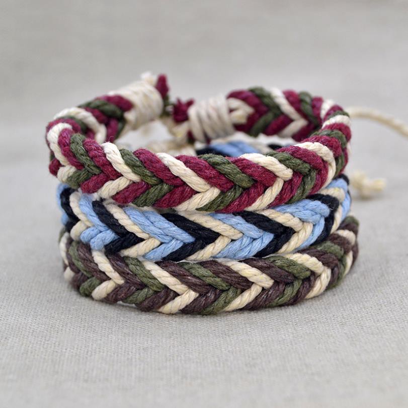 Braided String Rope Bracelet Handmade Weave Vintage Ethnic Bracelets ...