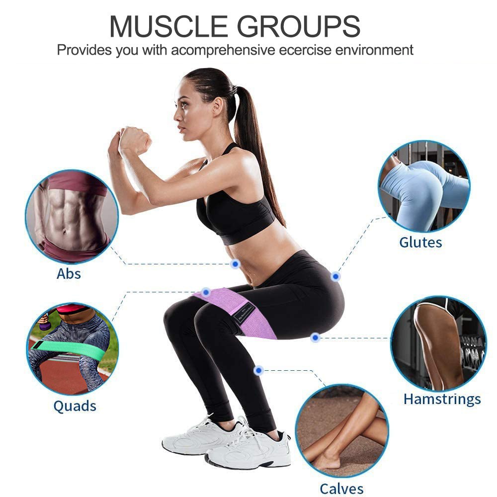 Hip Resistance Bands Yoga Squat Elastic Band Latex Non-Slip Exercise  Fitness Weight Loss Tension Band Alat bantu senaman