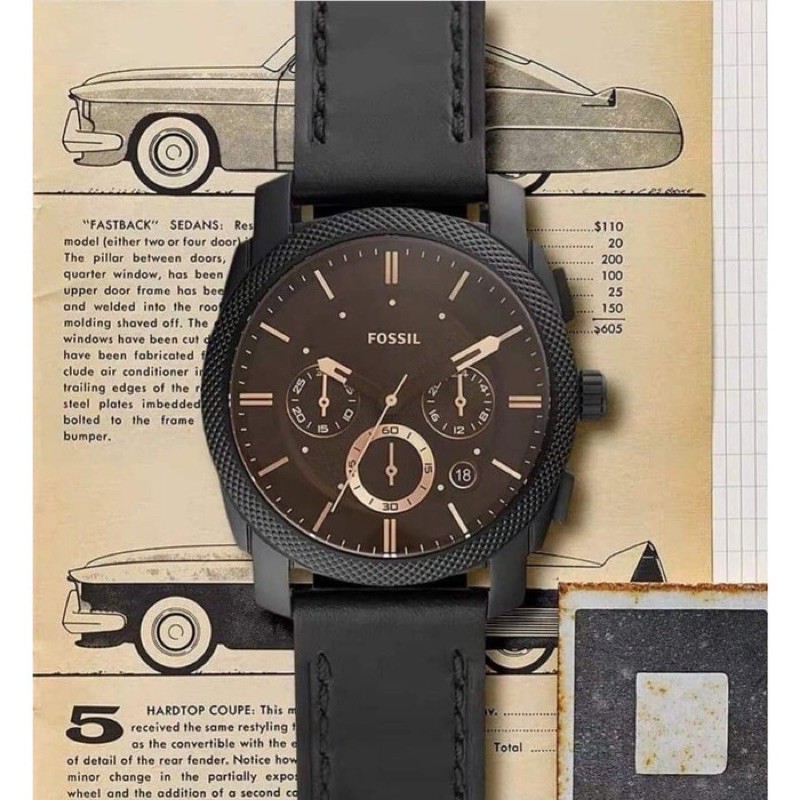 Authentic Fossil Machine Black Watch FS5586 Shopee Malaysia