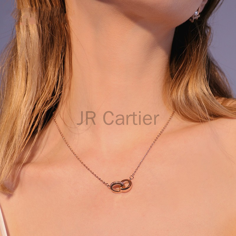 Cartier love discount necklace on neck