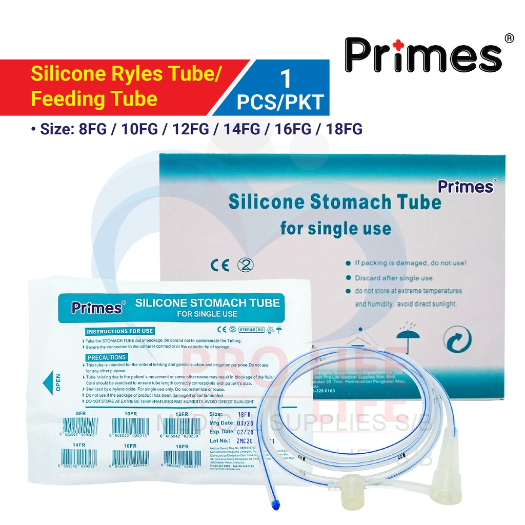 Aros / Primes Silicone Stomach Tube, Ryle's Tube, Feeding Tube 8FG 10FG ...