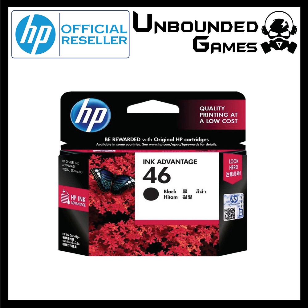 Hp 46 Black Ink Cartridge 100% ORIGINAL for printer HP DeskJet Ink ...
