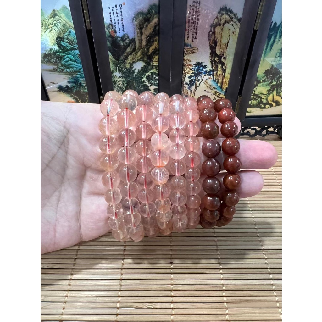 Natural Rabbit Rutilated Quartz Crystal Bracelet 天然兔毛水晶手串 | Shopee Malaysia