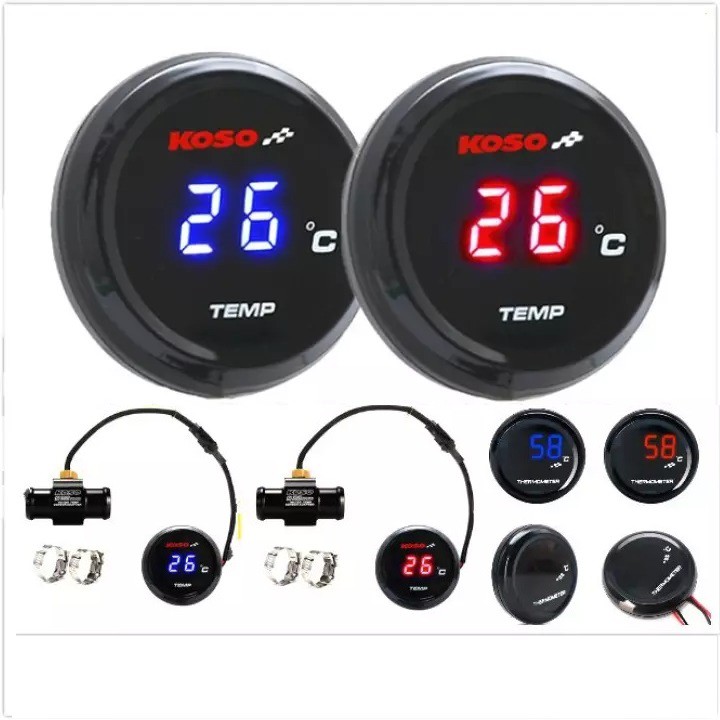 KOSO THERMOMETER THERMOSENSOR WATER TEMPERATURE METER SUHU WITH SENSOR ADAPTOR Y15 LC135 R15 R25