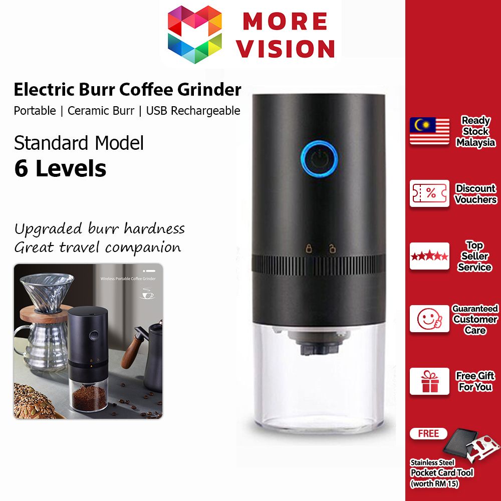 Electric Coffee Grinder Portable -One Button Control Coffee Bean Grinder Core Espresso Grinder Strong Power Uniform Grinding Adjustable