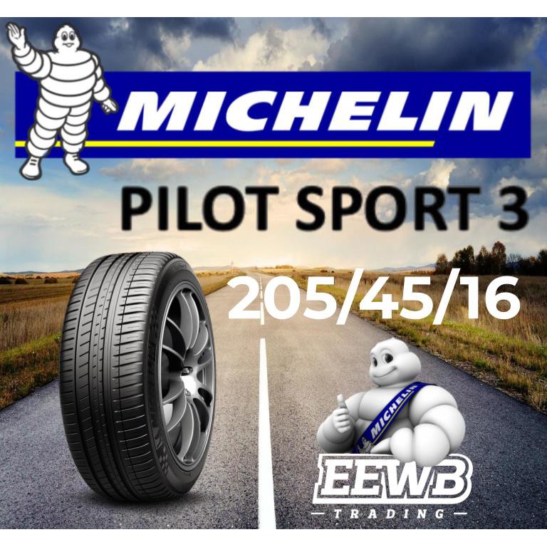 POSTAGE) 205/45/16 MICHELIN PILOT SPORT 3 NEW CAR TIRES TYRE TAYAR