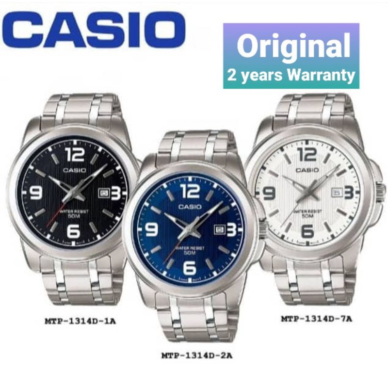 Original Casio MTP-1314D Men Watches Stainless Steel Band MTP-1314D-1A ...