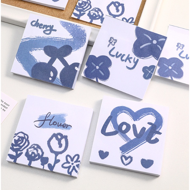 Sticky notes simple blue Cute Memo notes | Shopee Malaysia