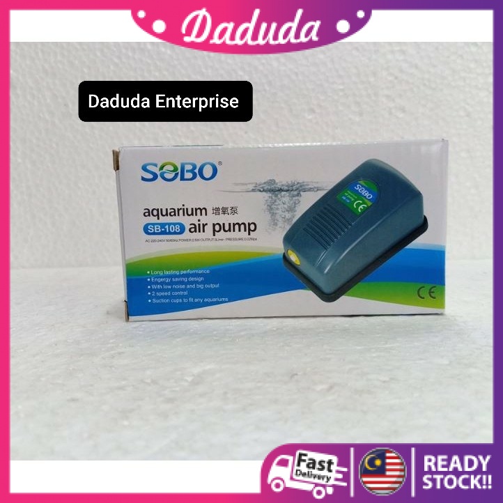 DADUDA AQ AQUAWINGS SOBO AQUARIUM AIR PUMP SB108,untuk aquarium ikan,fish tank use Shopee