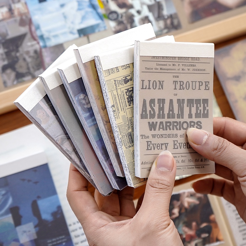 50 Sheets Retro Literary Deco Notes Paper Non-Sticky Background Paper ...