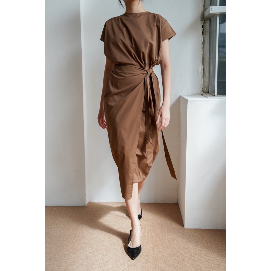 PAFON Akina Dress - Brown | Shopee Malaysia