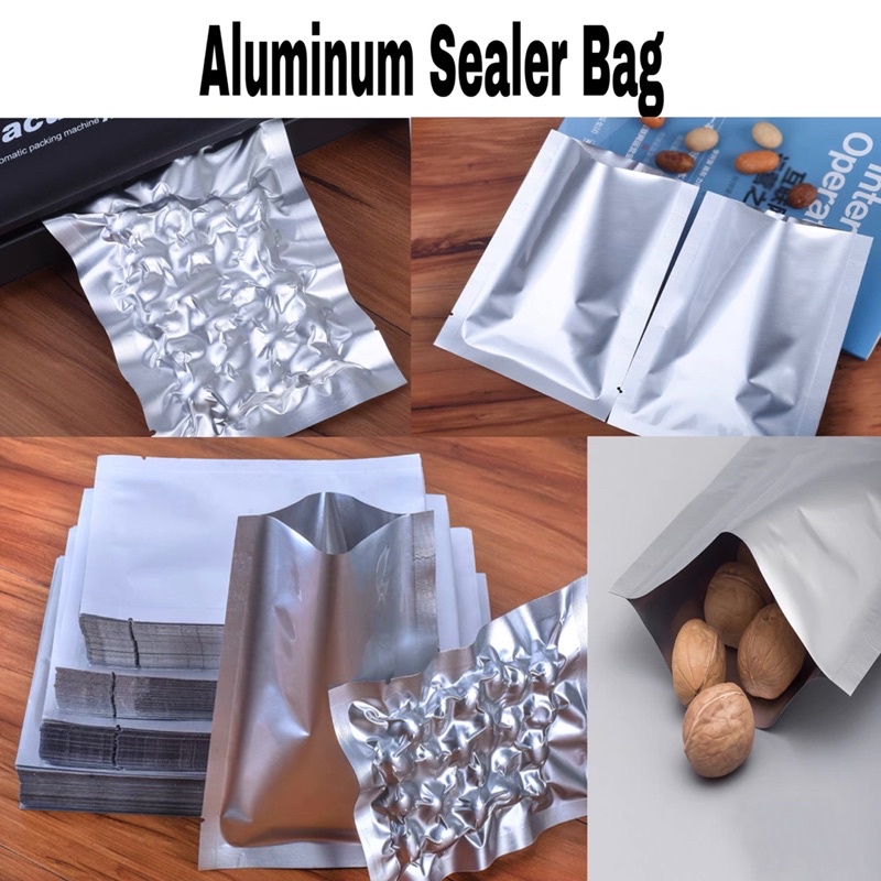 50pcs Aluminum Foil Vacuum Bag High Temperature Cooking/Aluminium food bag铝箔真空袋耐高温蒸煮/铝箔真空袋