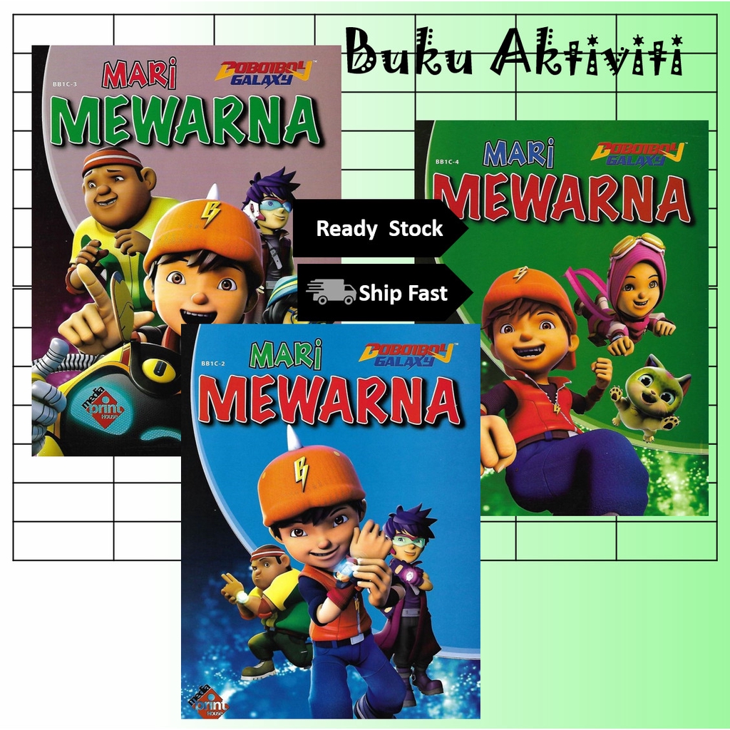 Boboiboy Galaxy Coloring Book Buku Color / Mari Mewarna (16 Pages) A4 ...