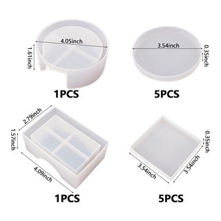 12 Pcs Resin Molds Set Silicone Epoxy Coaster Mold Storage Box Mold in  Rectangle