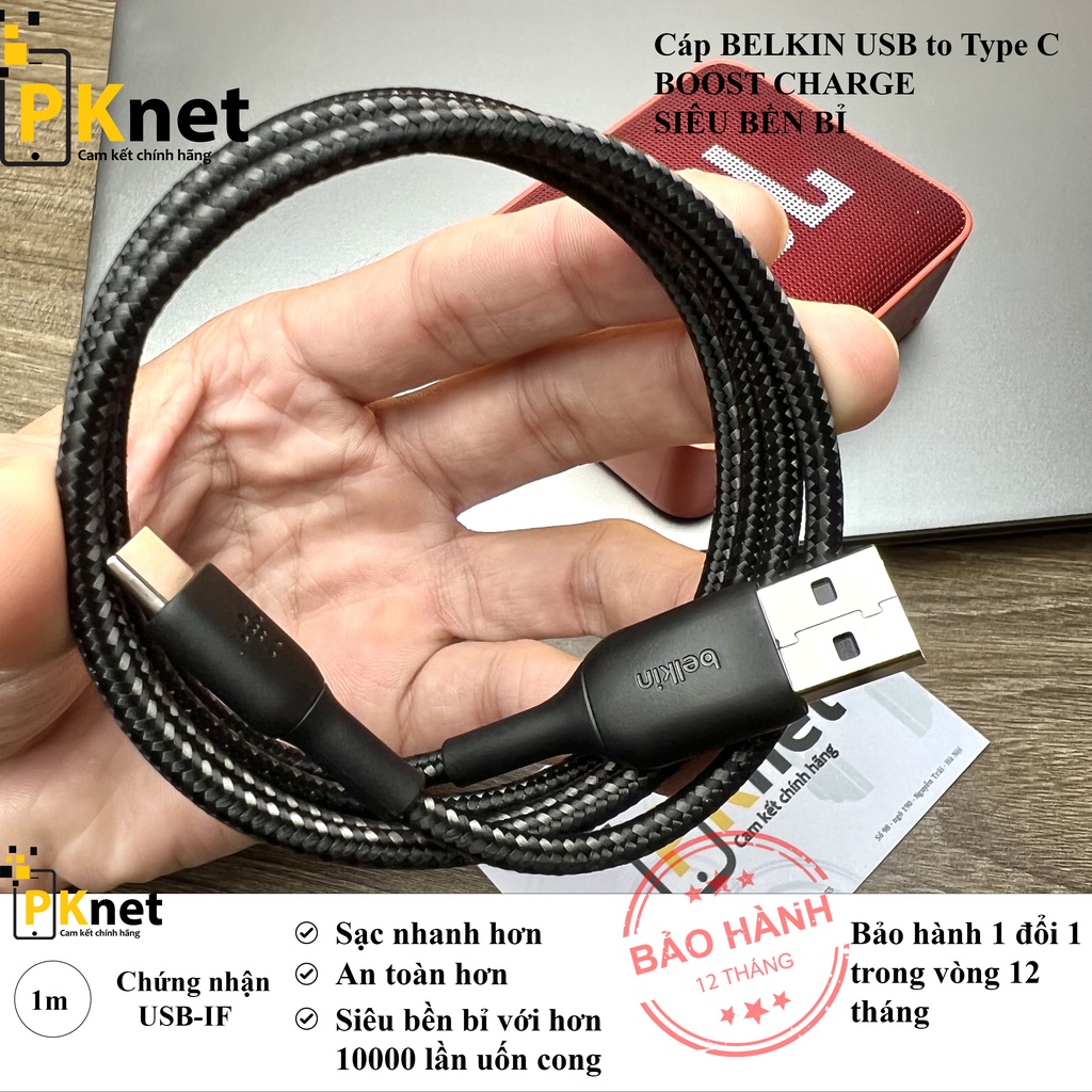 Belkin Type C charging cable [NOBOX, Super Durable, Genuine] 1.5M long