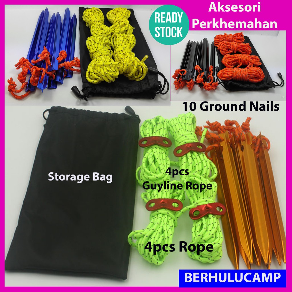 Camping Tent Pegs Pancang Khemah Peg Stake Camping Tarp Paku Khemah ...