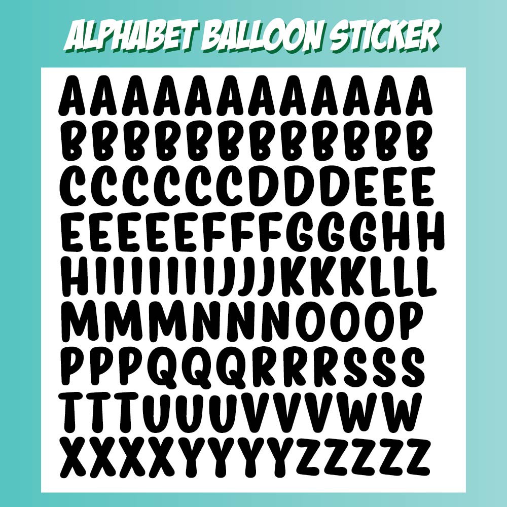 AL1 100 pcs Alphabet Balloon Sticker for Aqua Bobo Bubble Balloon ...