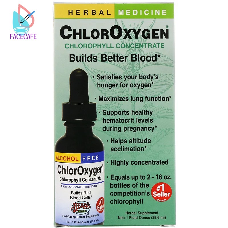 Herbs Etc. ChlorOxygen Chlorophyll Concentrate Alcohol Free, 1 Fl Oz ...