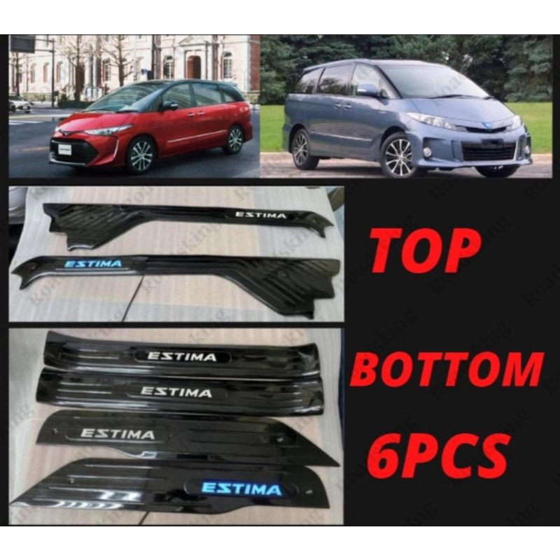 TOYOTA ESTIMA ACR50 SIDE STEEL PLATE DOOR SIDE STEP WITH BLUE LIGHT LED ...