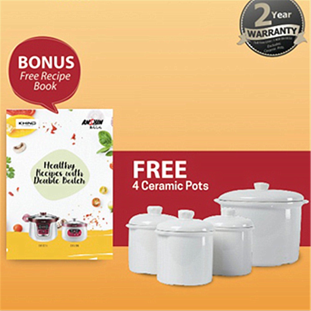 Khind Double Boiler (3.2L) DB32N / DB32AS 1+3 Luxury Double Boiler Pot MDB25CT Shopee