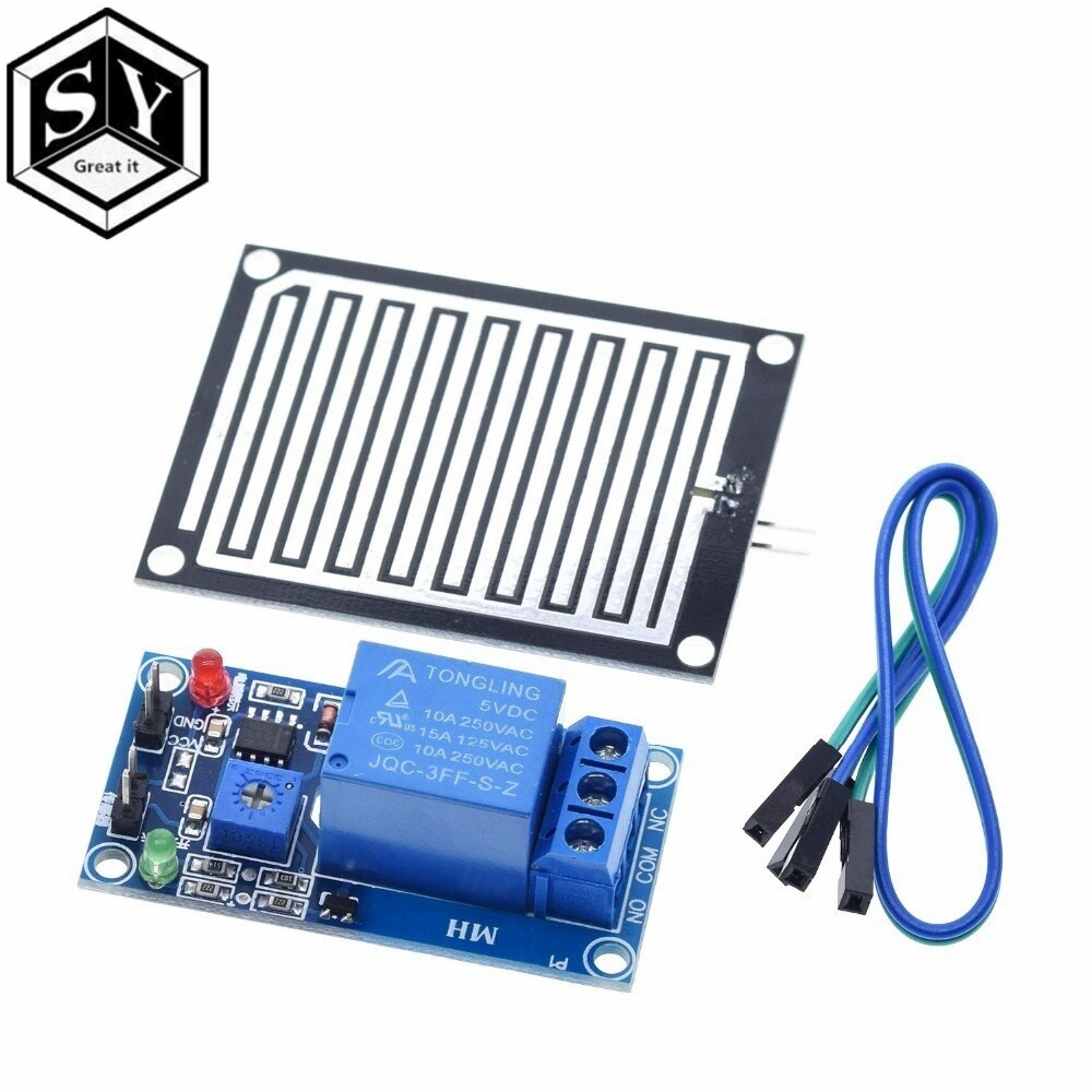 Rain water sensor module + DC 5V Relay Control Module Rain Sensor Water ...