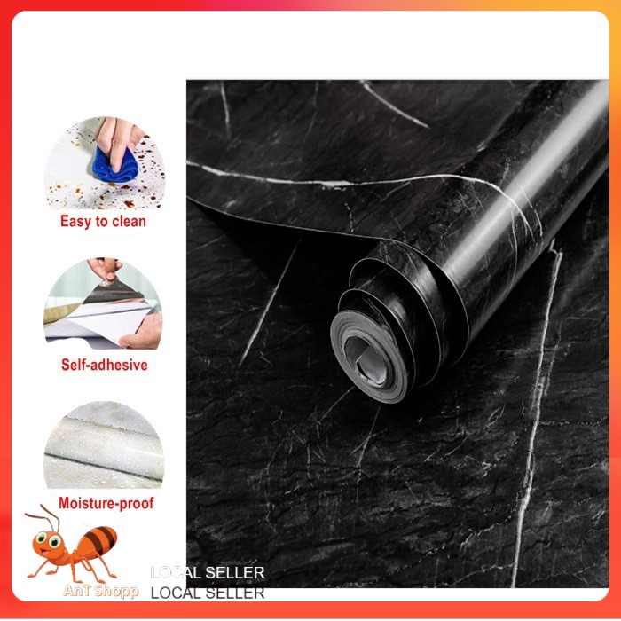 Marble Waterproof Self Adhesive Wallpaper Wardrobe Renovation ...