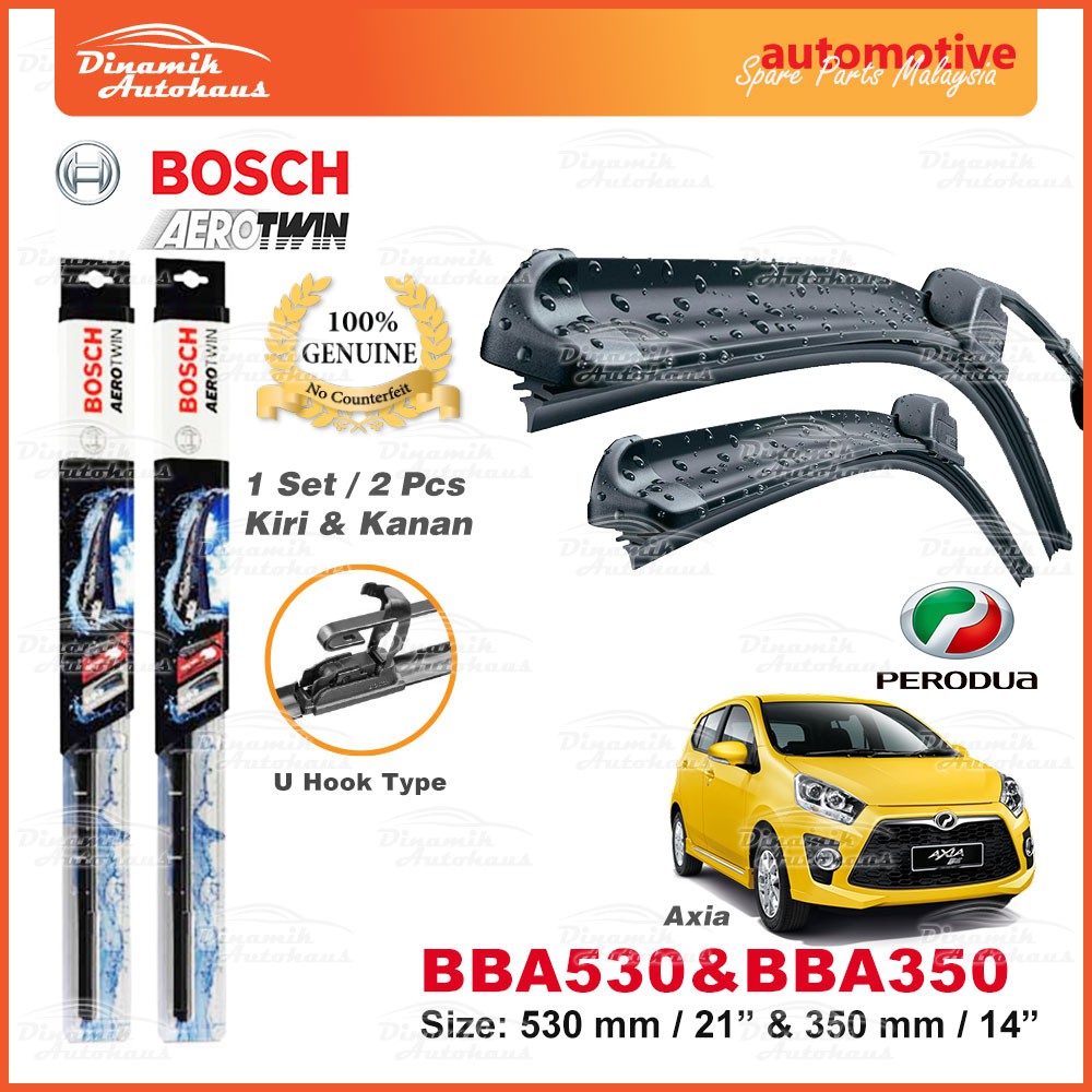 Perodua Axia Car Front Windscreen Wiper Size 21" & 14" Inch (1 Pair