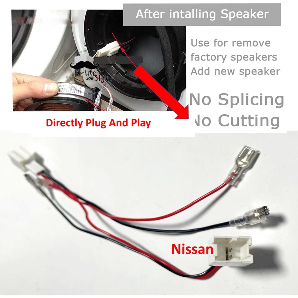 Nissan 2Pcs Car Plug and Play Speaker Cable Socket PNP good item ...