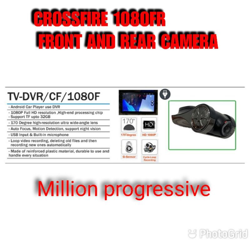CROSSFIRE 1080FR FRONT AND REAR CAMERA ( TV-DVR/CF/1080FR) | Shopee ...