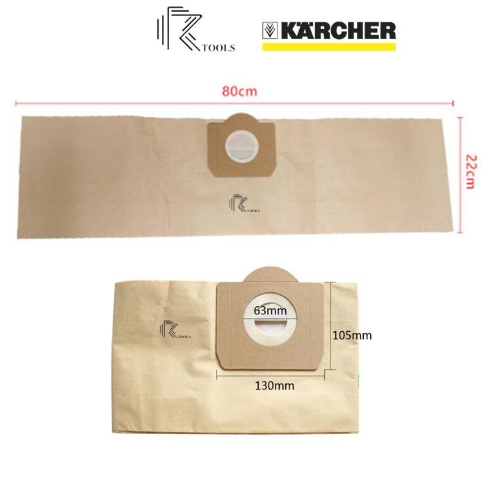 Bags Karcher KFI 357 WD2 WD3 Fleece Filter Bags Pack 4 2.863-314.0