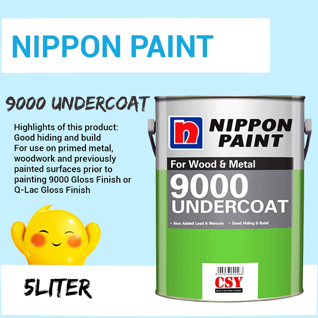 NIPPON PAINT 9000 Undercoat 5 Liter (Wood and Metal) Shopee Malaysia