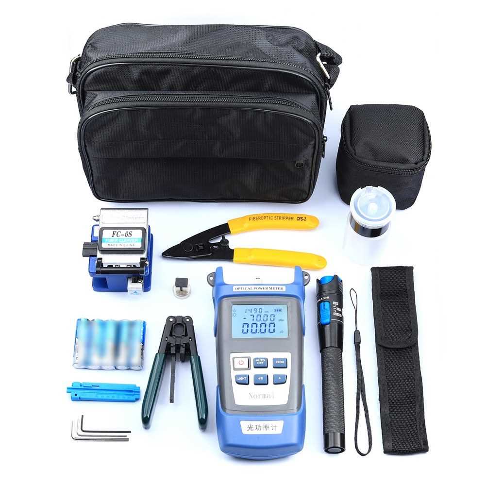 Fiber Optic FTTH Tool Kit Optical Power Meter Fiber Cleaver Wire ...