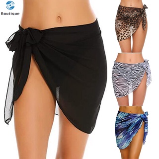 Beach Skirt Black / White Sarong Bikini Women Beach Chiffon Wrap