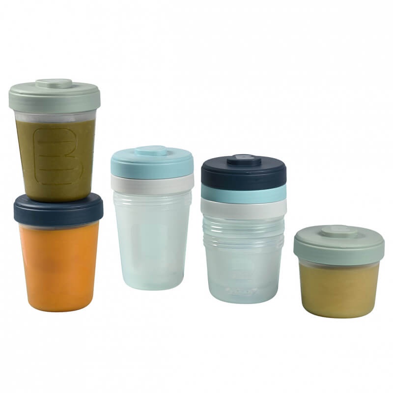 BEABA Toddler Food Storage Set - 8 Clip portions (4x150 ml + 4x250ml ...