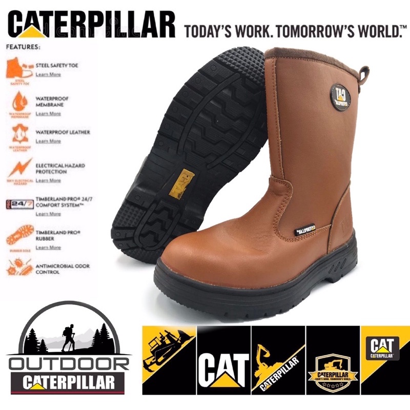 Cat Caterpillar Safety Boot High Cut Heavy Duty Nailproof Waterproof Perfect Protection Boot Shopee Malaysia