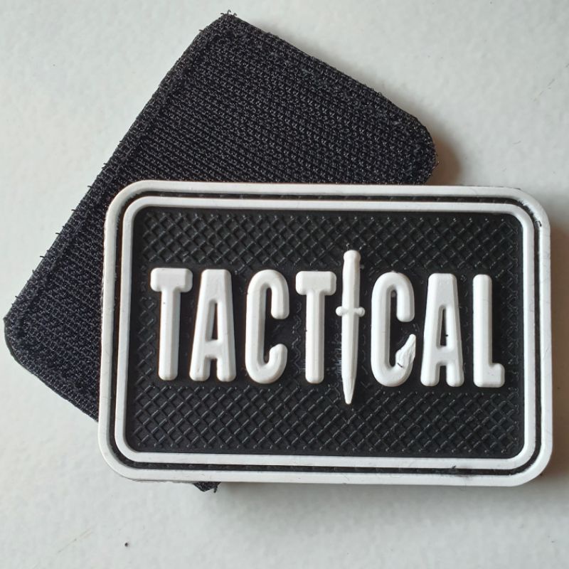 WHITE TACTICAL LOGO RUBBER PATCH WITH RUBBER EMBLEM PATCH | Shopee Malaysia