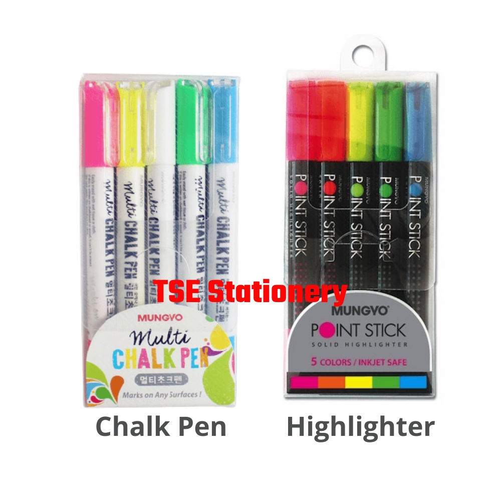 5 in 1 Mungyo Multi Surface Colour Chalk Pen / Point Stick Solid ...
