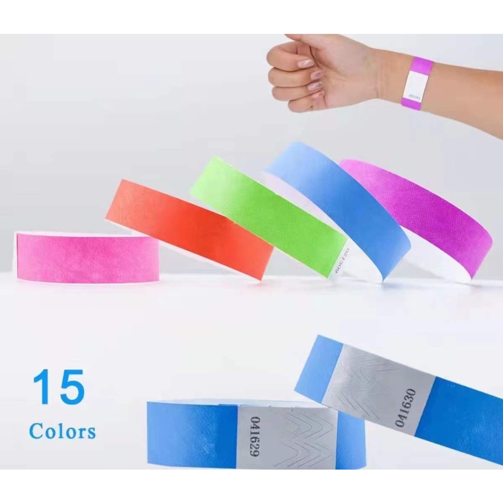 100Pcs set Waterproof Disposable Events Wristbands Non woven Fabric Bracelet synthetic paper identification wrist Shopee Malaysia