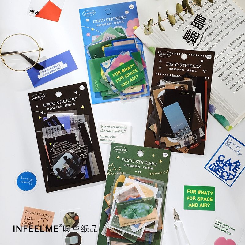 Ins stickers pack PET sticker + washi sticker pack journal sticker ...