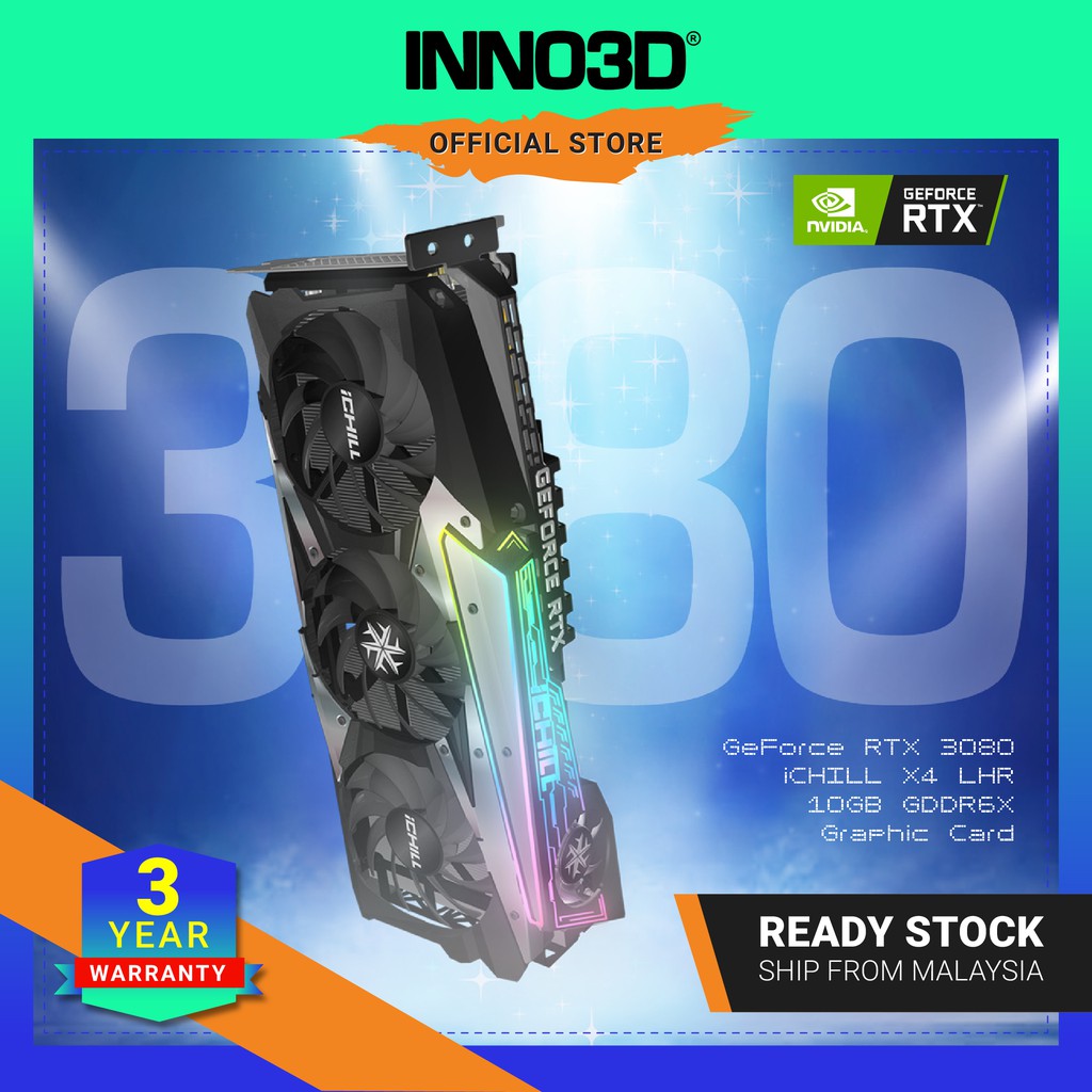 INNO3D GeForce RTX 3080 iCHILL X4 LHR 10GB GDDR6X Graphic Card