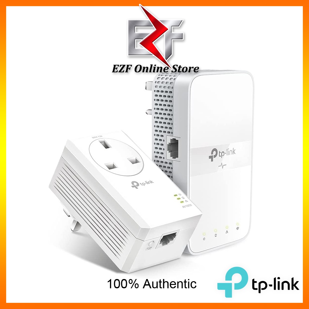 Kit CPL Wi-Fi TP-Link AV1000 - 2 Adaptateurs Gigabit Avec Prise Passante - Étanche Wi-Fi 5 (802.11ac) - Pour Maison, Bureau