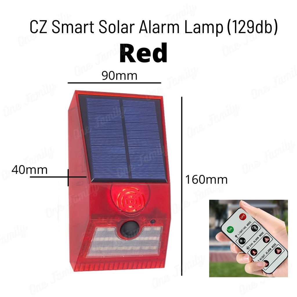 Solar Alarm Sensor LED Red Light Infrared (no or with Remote Control