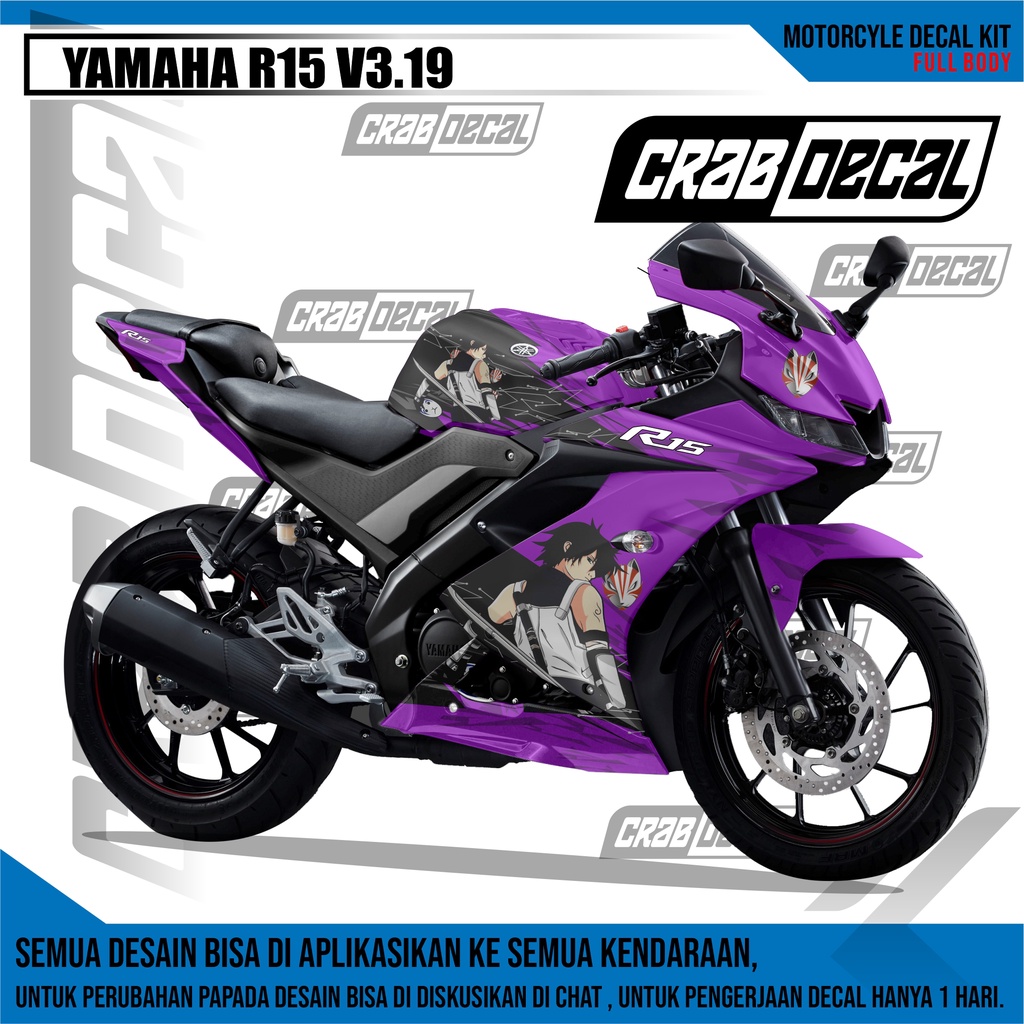 Sticker Striping Decal Yamaha R15 V3, Sticker Decal R15 V3 Variation ...
